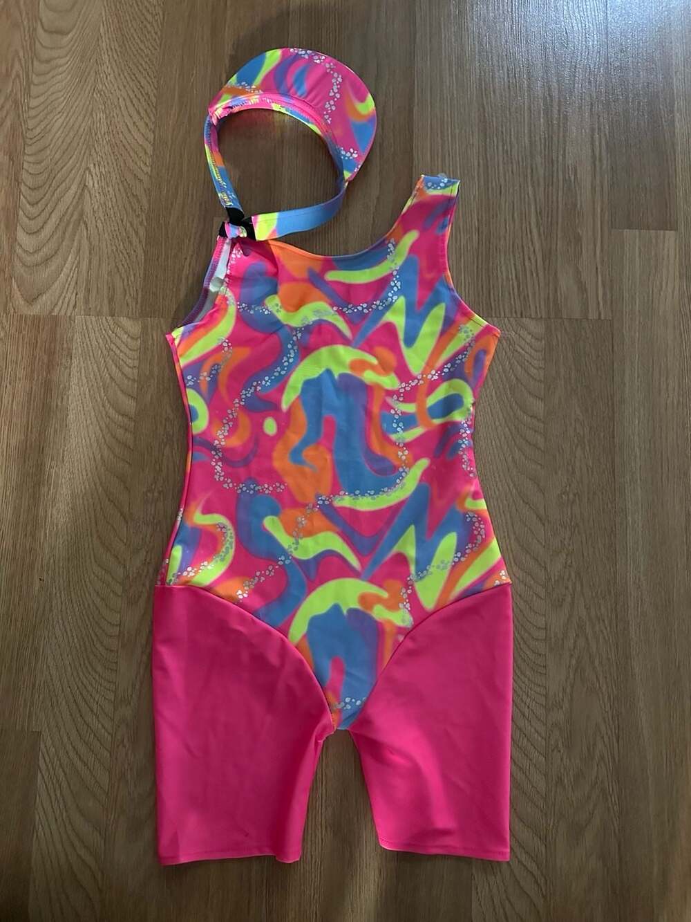Barbie The Movie Neon Rollerblading Costume Bodysuit and Visor Size M